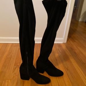 Pretty Woman  Black Suede Above Knee Boots